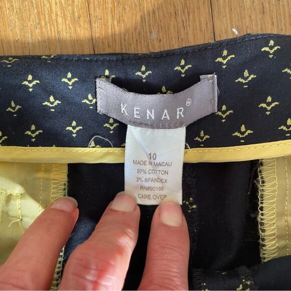 Kenar Women's Vintage Cigarette Pants Size 10 Blue and gold Side Zipper - Picture 4 of 12